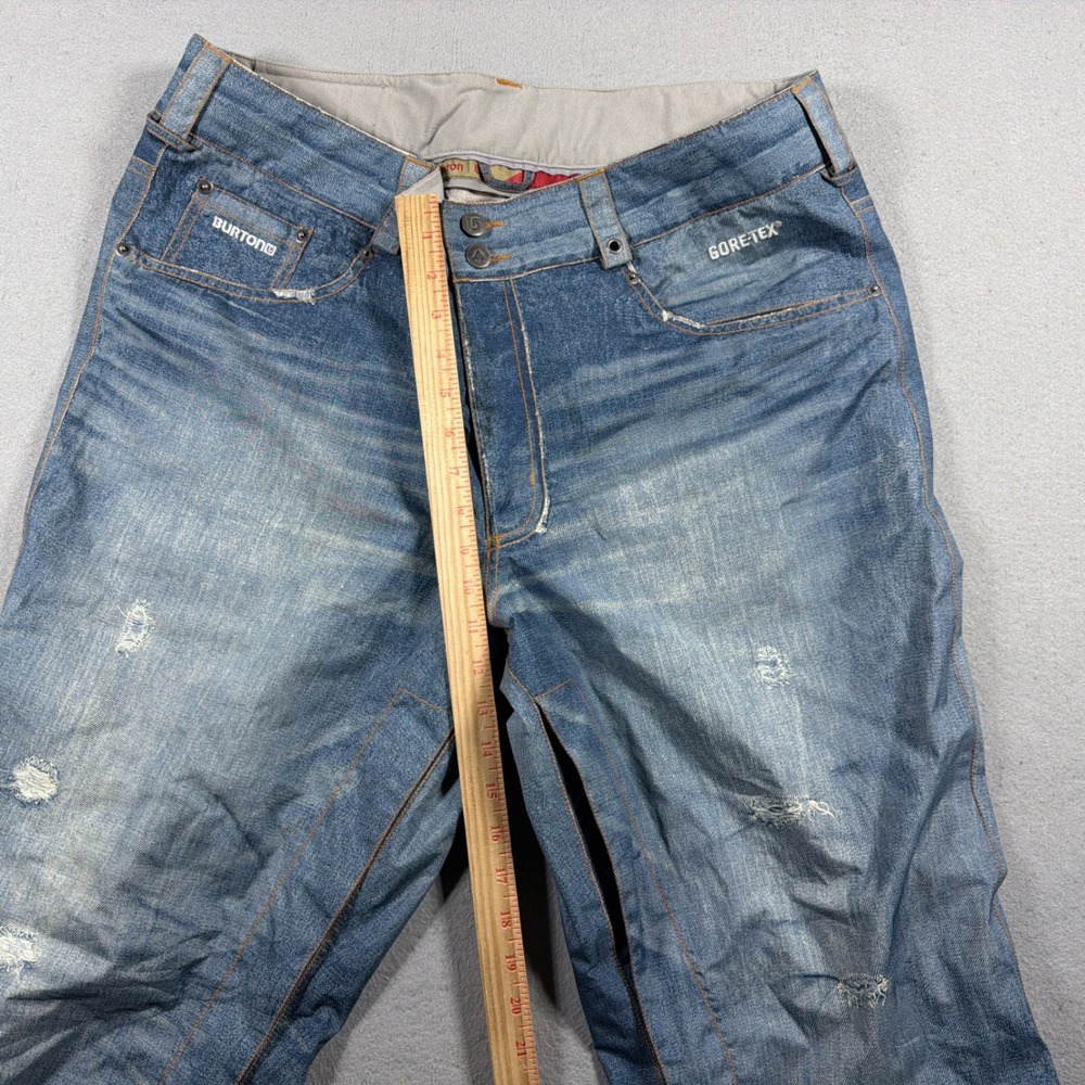 Burton Snowboard Pants Men XL Distressed Denim THE JEANS Snowboard Winter Ski - Picture 7 of 10